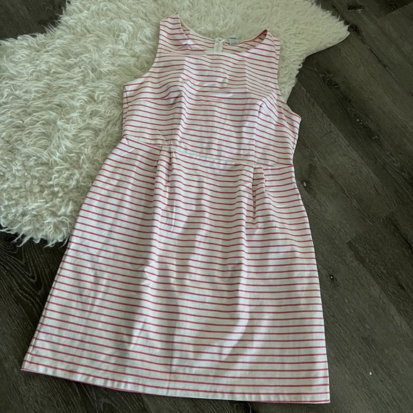 EUC Old Navy Pink & White Striped Dress Sz L - Picture 5 of 5